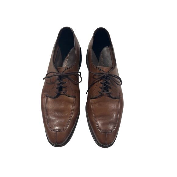 Allen Edmunds Delray Brown Leather Dress Shoes Men's Size 9D Split Toe USA Made - Picture 6 of 11